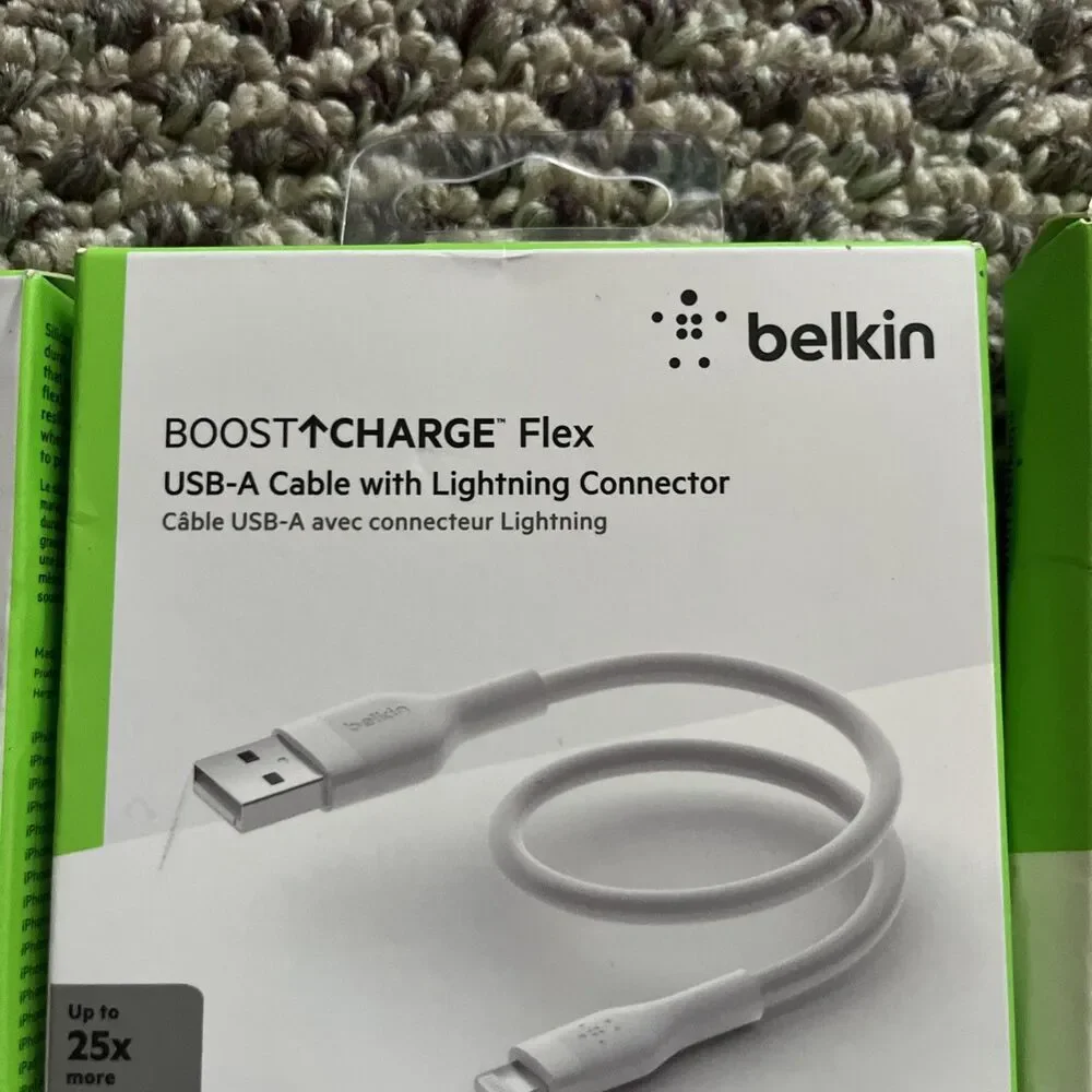 3 New Sealed Belkin 6 Inch 15 CM Lightning To USB-A Cables MFi Certified